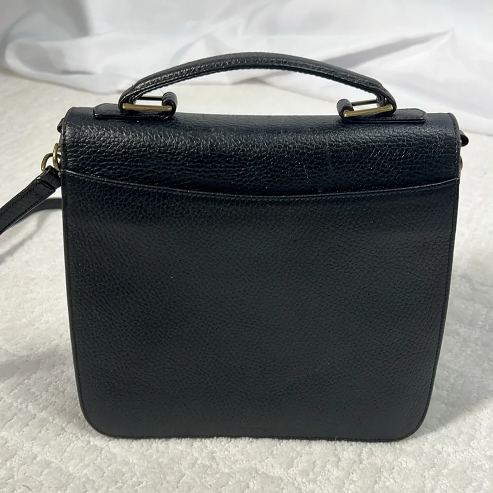 Vintage Mark Cross 1845 leather top handle crossbody bag black - Picture 4 of 16